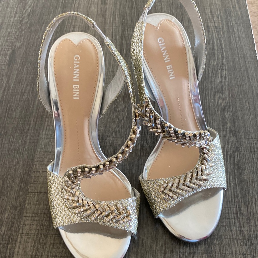Glamorous silver high heels